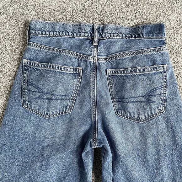 American Eagle Super High-Rise Baggy Wide Leg Jeans Women’s Blue Size 4 Regular - Picture 3 of 11